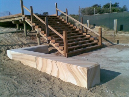 Steps in boardwalk